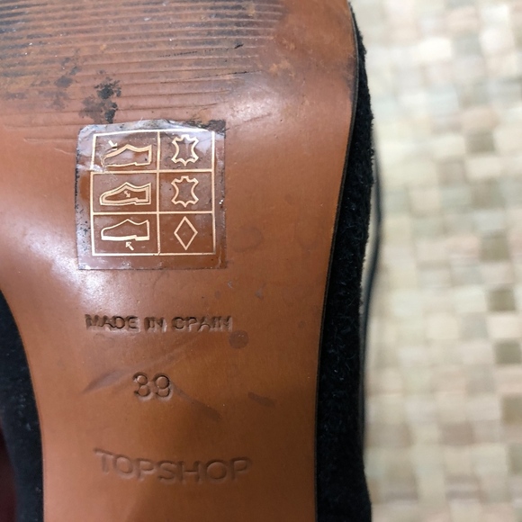 TopShop Black Block Heel Lace Up Pumps 39 - Picture 6 of 7